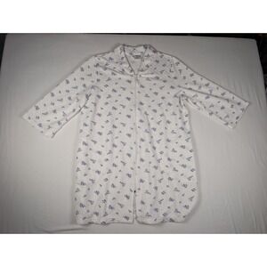 Croft And Barrow Intimates Full Zip House Dress Floral Quilted Pockets Size XL